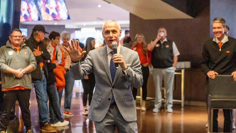 someone holding a mic