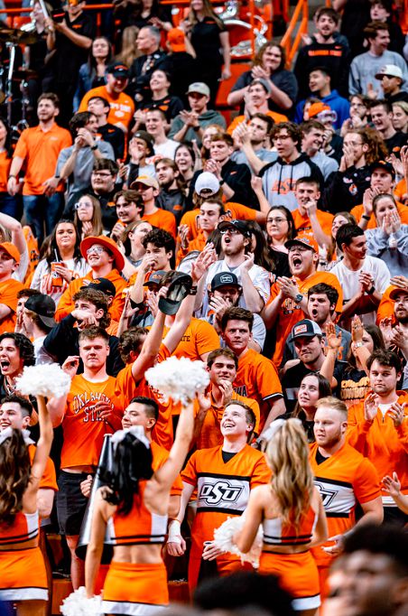 osu fans cheering at a game